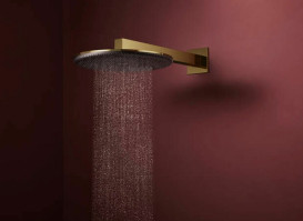 Верхний душ Hansgrohe Raindance Alive S 300 2 режима EcoSmart с держателем золото 24541990
