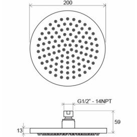 Верхній душ круглий Ravak 981.00 латунь хром X07P015
