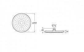 Верхній душ круглий Roca Rainsense 254 мм без кронштейна хром A5B2250C00