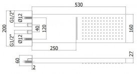 Верхній душ Paffoni Cascade хром ZSOF 099 CR