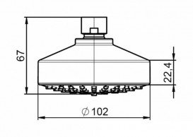 Лейка для верхнего душа Roca Stella 100 с одной функцией хром A5BH103C00