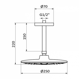 Верхній душ зі стелі GRB Hidromasaje Snow з кронштейном хром 05027011