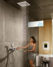 Верхний душ с потолка Hansgrohe Raindance E 400х400 мм 1 режим белый матовый 26252700