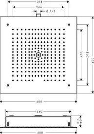 Верхний душ с потолка Hansgrohe Raindance E 400х400 мм 1 режим золото 26252990