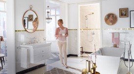 Верхній душ з тропічним душем Hansgrohe колекція Raindance Classic AIR хром / золото 27424090