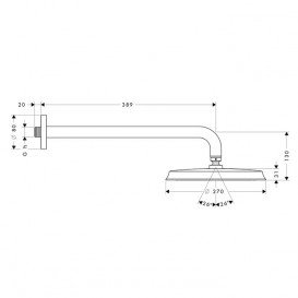 Верхній душ з тропічним душем Hansgrohe колекція Raindance Classic AIR хром / золото 27424090