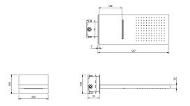 Верхний душ со стены Villeroy & Boch  Universal Showers 230х557 мм латунь хром TVC00001200061
