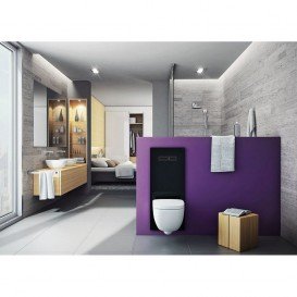 Верхня панель змиву для унітазу TECE TECElux скляна чорна клавіші чорні 9650005