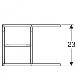 Верхняя вставка для выдвижного ящика Geberit Group без дна T-образная ДСП светло-серый 501000000