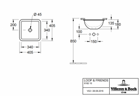 Раковина для ванной встраиваемая Villeroy&Boch коллекция Loop&Friends белая 61621101