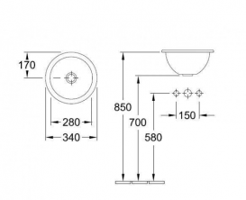 Раковина для ванної вбудована Villeroy & Boch колекція Loop & Friends біла 61403401
