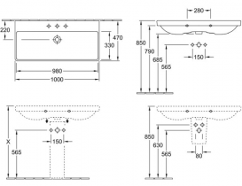 Раковина для ванної підвісна Villeroy & Boch колекція Avento біла 4156A201