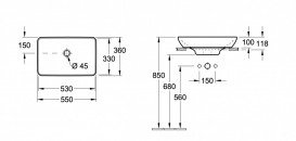 Раковина для ванной накладная Villeroy&Boch коллекция Venticello белая 41135501