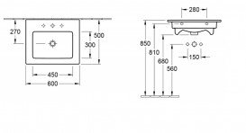 Раковина для ванной подвесная Villeroy&Boch коллекция Venticello белая 41246001