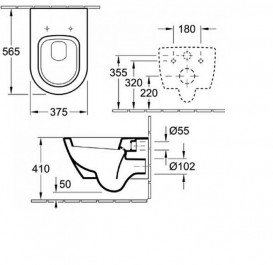 Унітаз підвісний Villeroy & Boch колекція Subway 2.0 56001001 + 9M68S101 + Інсталяція ViConnect 92246100 + Кнопка змиву 92249061