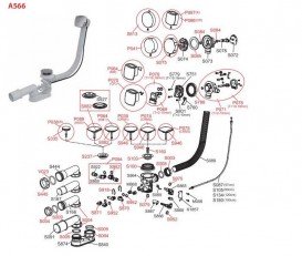 Винт длинный AlcaPlast для сифонов пластик черный S160