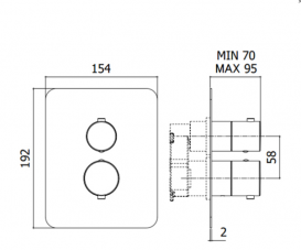 Зовнішня частина змішувача для душу на 2 споживача білий матовий Paffoni Light LIQ BOX 516 BO
