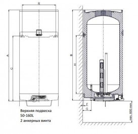 Водонагреватель электрический накопительный Drazice OKCE 50 навесной вертикальный 1105108101