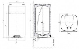 Водонагреватель электрический накопительный Drazice OKHE 80 SMART навесной вертикальный 140111601