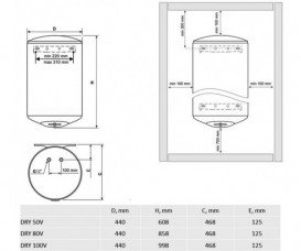 Водонагреватель электрический накопительный Tesy Dry 50 л TESY DRY 50V