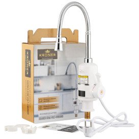 Водонагреватель проточный Kroner KRM Volt-CW090R с краном хром/белый CV023245