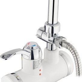 Водонагреватель проточный Kroner KRM Volt-CW191MDS с краном и душевм гарнитуром хром/белый CV023248