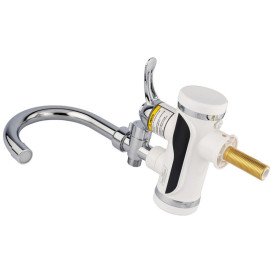 Водонагреватель проточный Kroner KRM Volt-CW191MDS с краном и душевм гарнитуром хром/белый CV023248