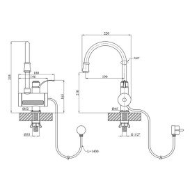 Водонагреватель проточный Kroner KRM Volt-CW091 с краном хром/белый CV020401