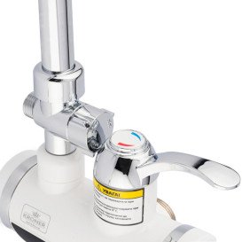 Водонагреватель проточный Kroner KRM Volt-CW191WMDS с краном и душевм гарнитуром хром/белый CV023249