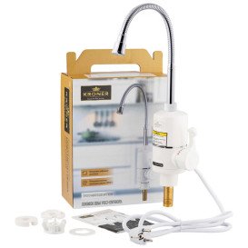 Водонагреватель проточный Kroner KRM Volt-CW190RFA с краном хром/белый CV023246
