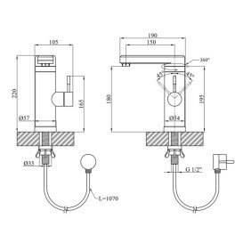 Водонагреватель проточный Kroner KRP Volt-ESG089 с краном никель CV022966