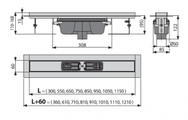 Водовідвідних жолоб AlcaPlast Professional Smart APZ1006-750