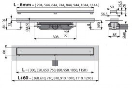 Водосточный желоб AlcaPlast APZ107 Floor Low 1050 мм с решеткой APZ107-FLOOR-1050