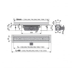 Ринва AlcaPlast APZ11 Antivandal 550 мм з гратами APZ11-550M