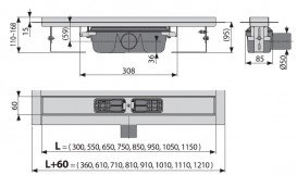Ринва AlcaPlast APZ6 Professional 850 мм Smart нержавіюча сталь APZ6-850