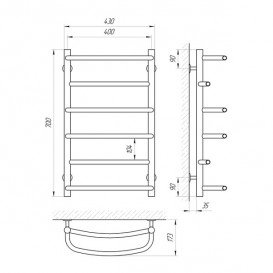 Водяной полотенцесушитель Laris Еврофлеш П6 400x700 мм хром 74100013