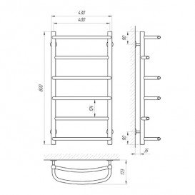 Водяной полотенцесушитель Laris Еврофлеш П6 400x800 мм хром 74100014