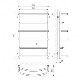 Водяний полотенцесушитель Laris Еврофлеш П6 500x800 мм хром 74100016