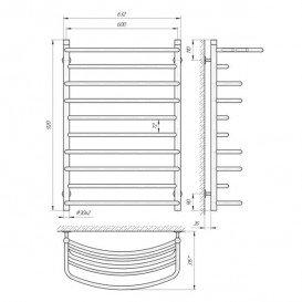 Водяний полотенцесушитель Laris Євромікс П10 600x900 мм з полицею 71207671