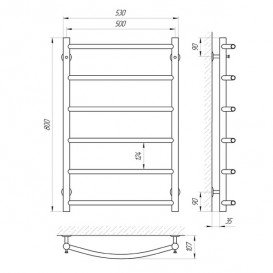 Водяной полотенцесушитель Laris Флеш П6 500х800 мм хром 74100002