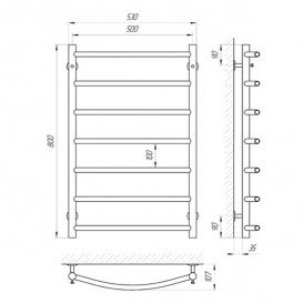 Водяний полотенцесушитель Laris Флеш П7 500х800 мм хром 74100009