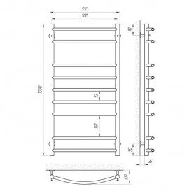 Водяной полотенцесушитель Laris Флеш П9 500х1000 мм хром 74100011
