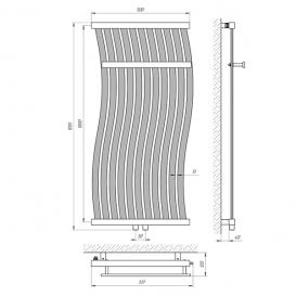 Водяний полотенцесушитель Laris Фрірайд П11 500x1000 мм 73207336