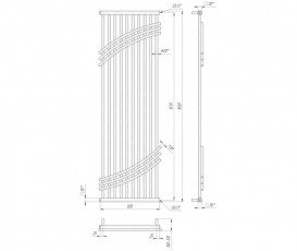Водяний полотенцесушитель Mario Бордо 1600x500 / 1570 4820111352913