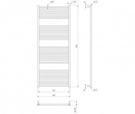 Водяний полотенцесушитель Mario Гера 1500x600x570 4820111352623