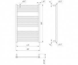 Водяний полотенцесушитель Mario Гера 800x500x470 4820111352180