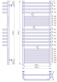Водяна сушка для рушників Mario Inox Гера-Люкс 1170х530/500 нержавіюча сталь хром 4820258986781