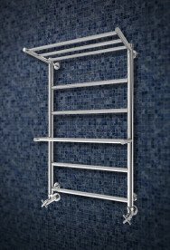 Водяна сушка для рушників Mario Inox Анкона 770х530/500 з полицею нержавіюча сталь хром 4820258986729