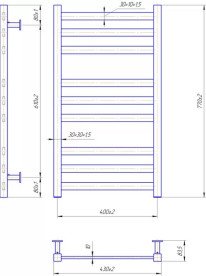 Водяной полотенцесушитель Mario Inox Чикаго 770х430/400 нержавеющая сталь хром 4820258989553