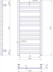 Водяной полотенцесушитель Mario Inox Чикаго 970х430/400 нержавеющая сталь хром 4820258989560